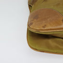 PRADA Shoulder Bag Nylon Leather Beige Gold Auth 140625-8