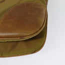 PRADA Shoulder Bag Nylon Leather Beige Gold Auth 140625-17