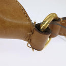 PRADA Shoulder Bag Nylon Leather Beige Gold Auth 140625-9