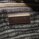 PRADA Shoulder Bag Nylon Leather Beige Gold Auth 140625-19
