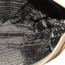 PRADA Shoulder Bag Nylon Leather Beige Gold Auth 140625-20