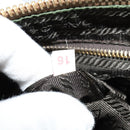 PRADA Shoulder Bag Nylon Leather Beige Gold Auth 140625-11