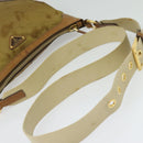 PRADA Shoulder Bag Nylon Leather Beige Gold Auth 140625-7