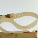 PRADA Shoulder Bag Nylon Leather Beige Gold Auth 140625-14