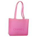 CHANEL Tote Bag Rubber Pink CC Auth 140632-1
