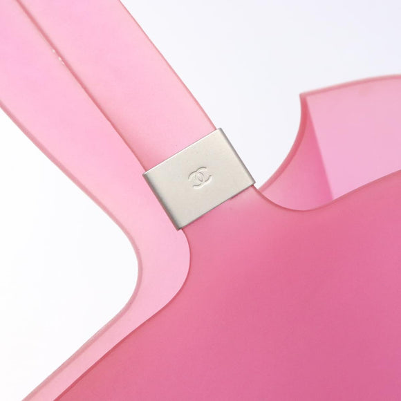 CHANEL Tote Bag Rubber Pink CC Auth 140632