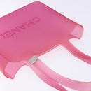 CHANEL Tote Bag Rubber Pink CC Auth 140632-6