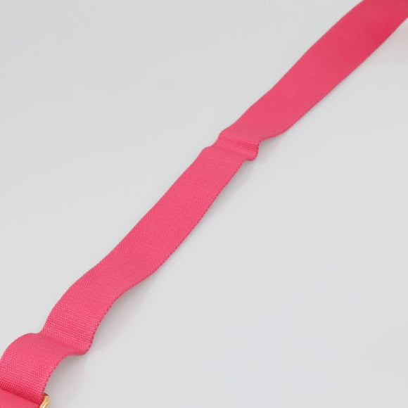 PRADA Canapa PM Hand Bag Canvas Pink Gold Auth 140634