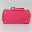 PRADA Canapa PM Hand Bag Canvas Pink Gold Auth 140634-11