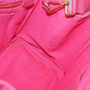 PRADA Canapa PM Hand Bag Canvas Pink Gold Auth 140634-20