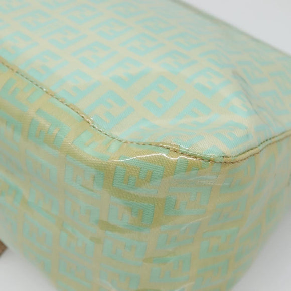 FENDI Zucchino Canvas Mamma Baguette Bag Enamel Peppermint Gold Auth 140635