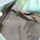 FENDI Zucchino Canvas Mamma Baguette Bag Enamel Peppermint Gold Auth 140635A-21