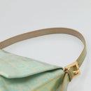 FENDI Zucchino Canvas Mamma Baguette Bag Enamel Peppermint Gold Auth 140635-8