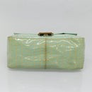 FENDI Zucchino Canvas Mamma Baguette Bag Enamel Peppermint Gold Auth 140635-5