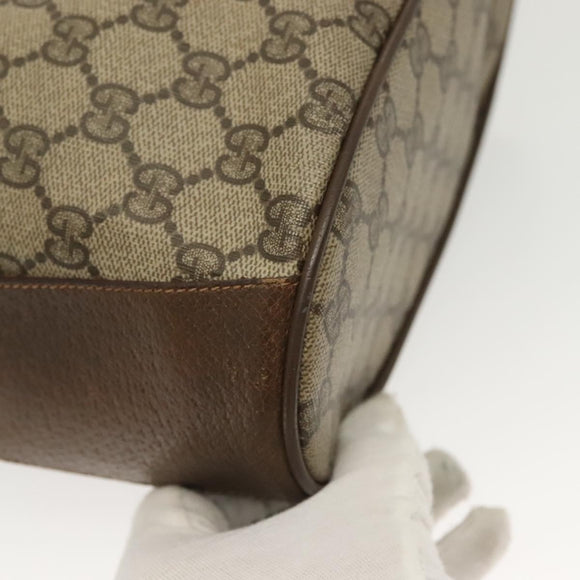 GUCCI GG Supreme Web Sherry Line Bag PVC Beige Gold 72 02 034 Auth 140637