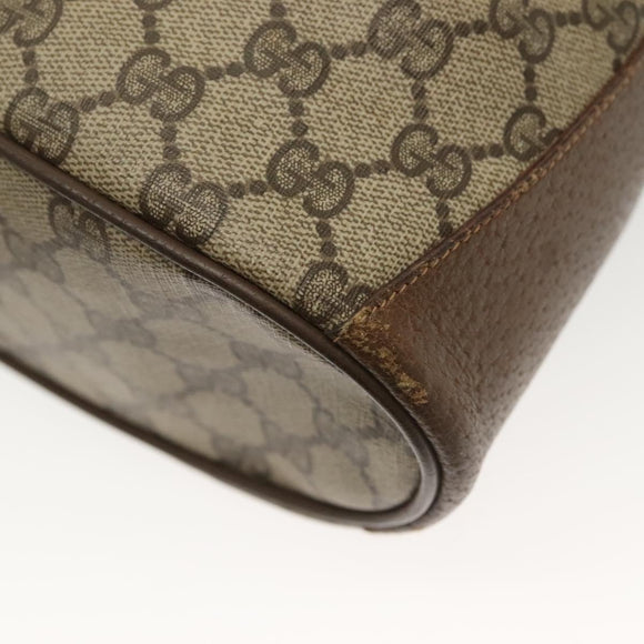 GUCCI GG Supreme Web Sherry Line Bag PVC Beige Gold 72 02 034 Auth 140637