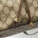 GUCCI GG Supreme Web Sherry Line Bag PVC Beige Gold 72 02 034 Auth 140637-16