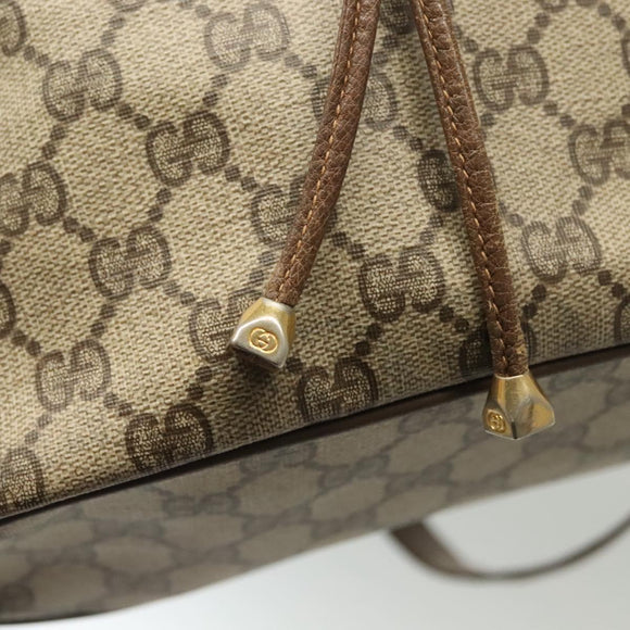 GUCCI GG Supreme Web Sherry Line Bag PVC Beige Gold 72 02 034 Auth 140637