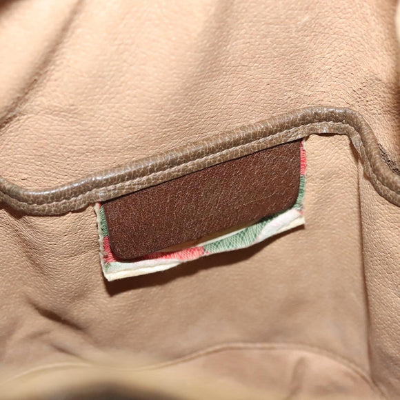 GUCCI GG Supreme Web Sherry Line Bag PVC Beige Gold 72 02 034 Auth 140637