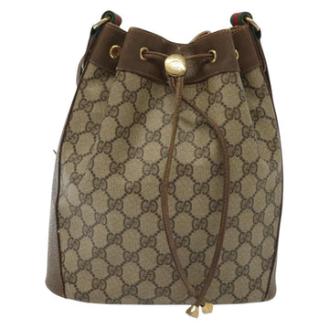 GUCCI GG Supreme Web Sherry Line Bag PVC Beige Gold 72 02 034 Auth 140637 - 0
