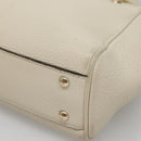 GUCCI Bamboo Hand Bag Leather 2way White Gold 368823 Auth 140639-10