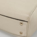 GUCCI Bamboo Hand Bag Leather 2way White Gold 368823 Auth 140639-16