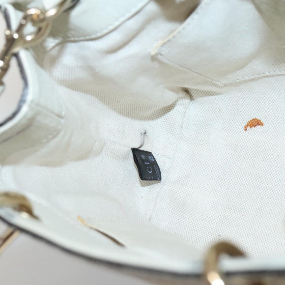 GUCCI Bamboo Hand Bag Leather 2way White Gold 368823 Auth 140639