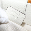 GUCCI Bamboo Hand Bag Leather 2way White Gold 368823 Auth 140639-22
