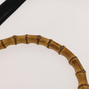 GUCCI Bamboo Hand Bag Leather 2way Black Gold 001 1781 1577 Auth 140641-15