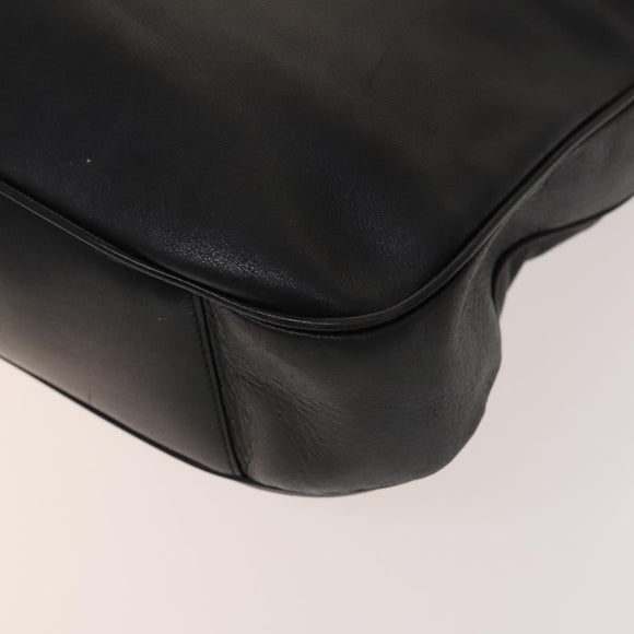 GUCCI Bamboo Hand Bag Leather 2way Black Gold 001 1781 1577 Auth 140641