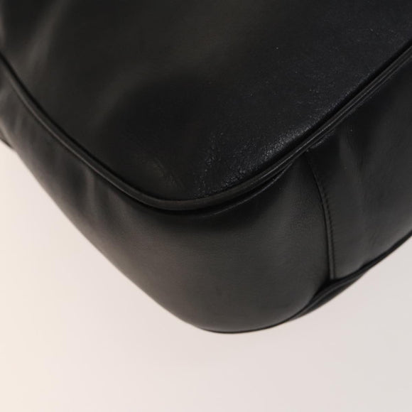 GUCCI Bamboo Hand Bag Leather 2way Black Gold 001 1781 1577 Auth 140641