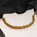 GUCCI Bamboo Hand Bag Leather 2way Black Gold 001 1781 1577 Auth 140641-8