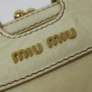 Miu Miu Shoulder Bag Leather White Gold Auth 140643-17