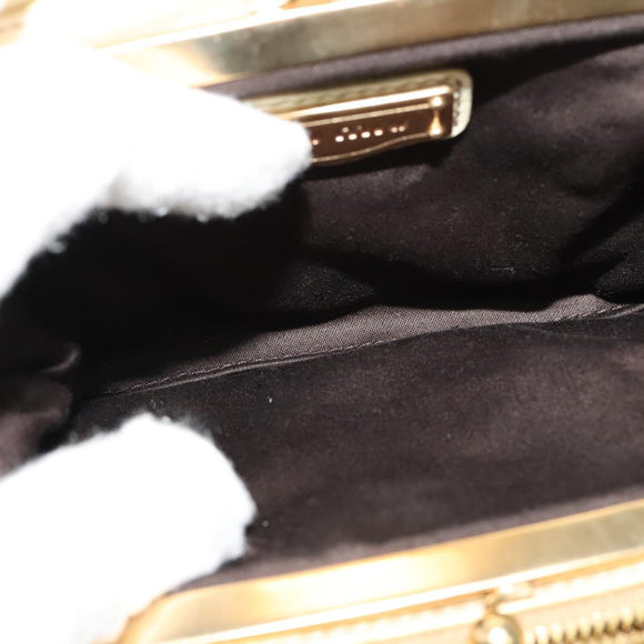 Miu Miu Shoulder Bag Leather White Gold Auth 140643