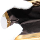 Miu Miu Shoulder Bag Leather White Gold Auth 140643-21