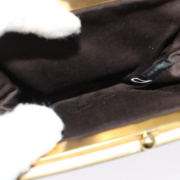 Miu Miu Shoulder Bag Leather White Gold Auth 140643