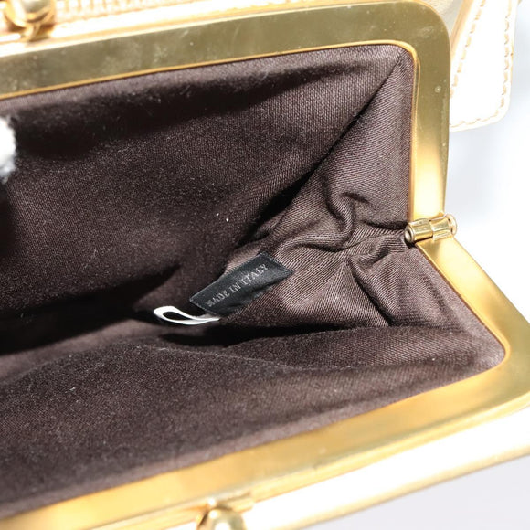 Miu Miu Shoulder Bag Leather White Gold Auth 140643