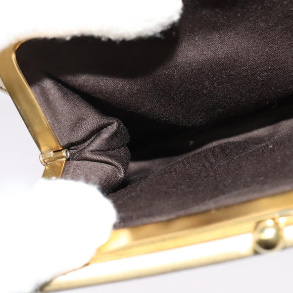 Miu Miu Shoulder Bag Leather White Gold Auth 140643