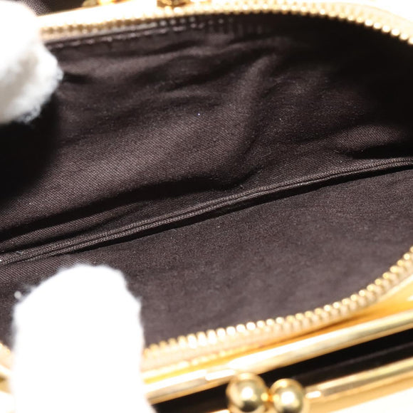 Miu Miu Shoulder Bag Leather White Gold Auth 140643