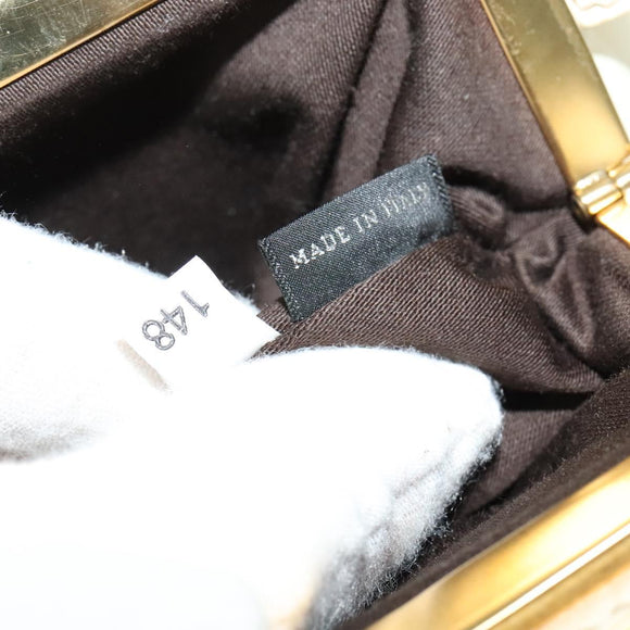 Miu Miu Shoulder Bag Leather White Gold Auth 140643