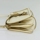 Miu Miu Shoulder Bag Leather White Gold Auth 140643-3
