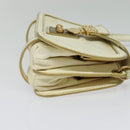 Miu Miu Shoulder Bag Leather White Gold Auth 140643-4