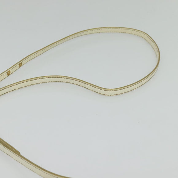 Miu Miu Shoulder Bag Leather White Gold Auth 140643