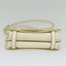 Miu Miu Shoulder Bag Leather White Gold Auth 140643-5