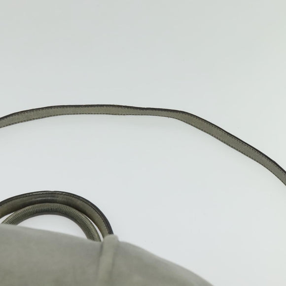 Miu Miu Hand Bag Leather 2way Gray Gold Auth 140644