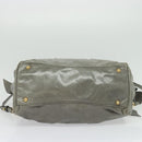 Miu Miu Hand Bag Leather 2way Gray Gold Auth 140644-11