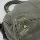 Miu Miu Hand Bag Leather 2way Gray Gold Auth 140644-12