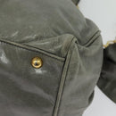 Miu Miu Hand Bag Leather 2way Gray Gold Auth 140644-13