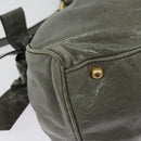 Miu Miu Hand Bag Leather 2way Gray Gold Auth 140644-14