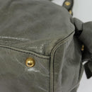 Miu Miu Hand Bag Leather 2way Gray Gold Auth 140644-15
